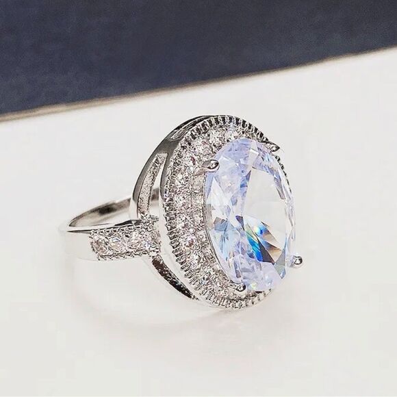 STERLING SILVER BRIDAL ENGAGEMENT SET RING - Picture 4 of 4